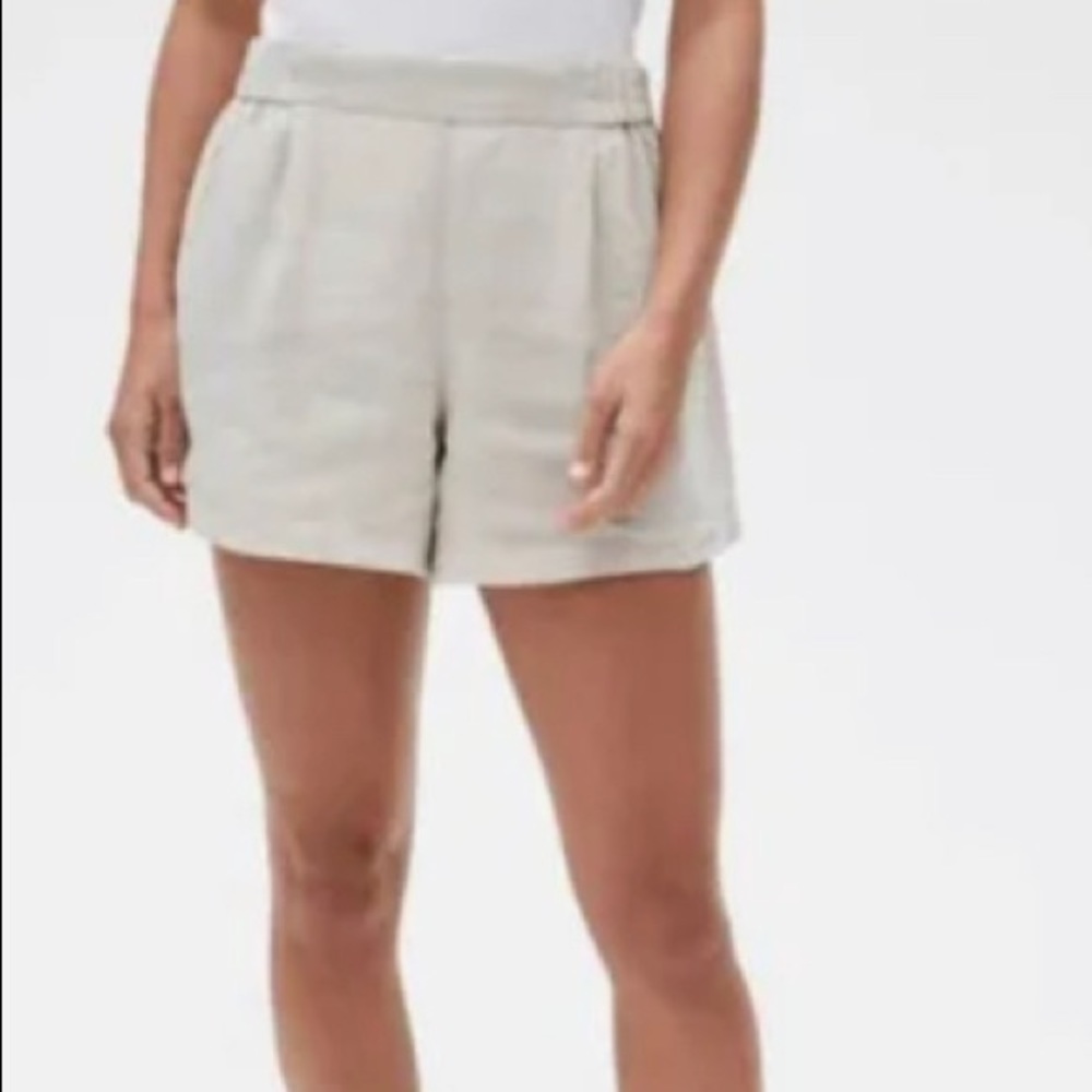 NWOT Michael‎ Stars Women's Beige Trisha 100% Linen High Waisted Shorts!